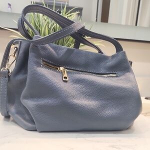 Elegant Blue Leather Handbag